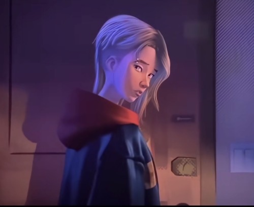Gwen In Miles‘ Jacket.