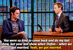 emmy4keri:  Bill Hader on Late Night with Seth Meyers 