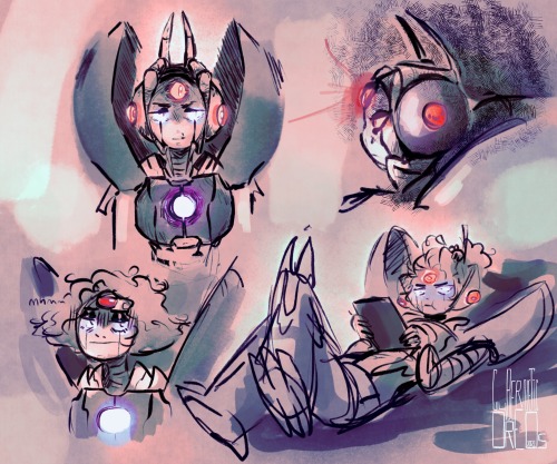 cybernetic-oreos:Have some random grumpy Sparkbite doodlesbig cranky