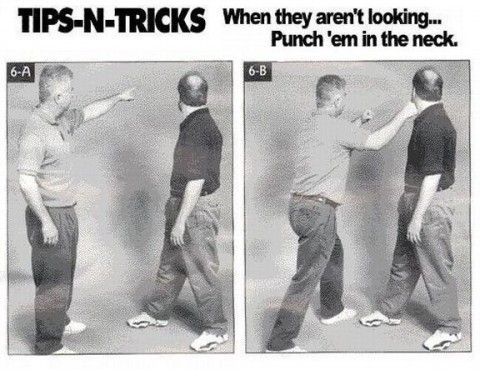 slimmestzterminuses:Worst. Pro-Tips. Ever. EVER.# 5 Punch ‘EmHow do you defend