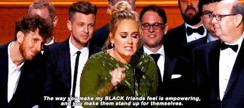 adeles:Adele’s acceptance speech after winning Album of the Year at the 59th Grammy Awards
