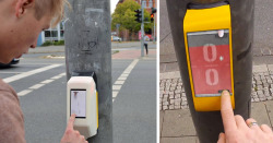 stunningpicture:  In Germany you can play pong with the person on the other side of traffic lights 