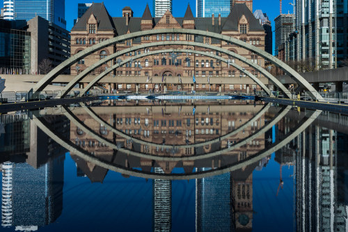 Old City Hall Reflection by Underground Joan Photography Taken just after the barricades went up aro