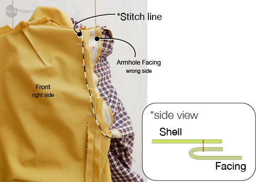 Waffle Patterns sewing patterns how to attach lining to Dropje vest