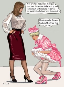 juliadressesuniverse:  mistress-scarlet-captions:  fedomsissy:  http://fedomsissy.tumblr.com/archive  http://msscarletuk.wordpress.com/  Well, the maid better obey her Mistress otherwise she’ll be going to the grocery store in her beautiful pink uniform.