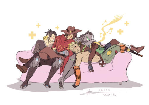 theasgardiandetective:  It’s been a long mission Jack let Grandma have some peace and quiet (Been a long day and wanted to draw a cuddle pile so hey looks like a job for the fave heroes, there they go.) (ﾉ◕ヮ◕)ﾉ*:･ﾟ✧ (DON’T REPOST
