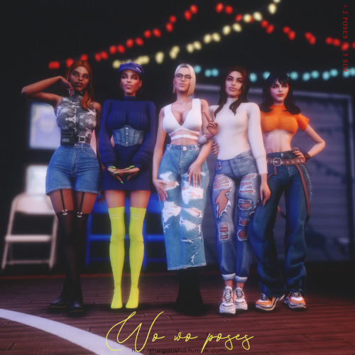 helgatisha:helgatisha:(TS4) Wo wo group poses |Pose Pack|Download: patreon (free) | simfileshareENG 