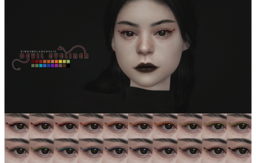 download (ea) \ info: contacts #54 - 30 custom colors \  all genders & ages  ♡ devil eyeliner - 