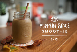 berryhealthy:            post-run pumpkin spice protein smoothie ½ cup canned pumpkin 1 cup almond milk 2 frozen bananas 2 dates 1 scoop of vanilla protein powder (optional) ½ tsp vanilla extract sprinkle nutmeg, cinnamon, cloves and ginger