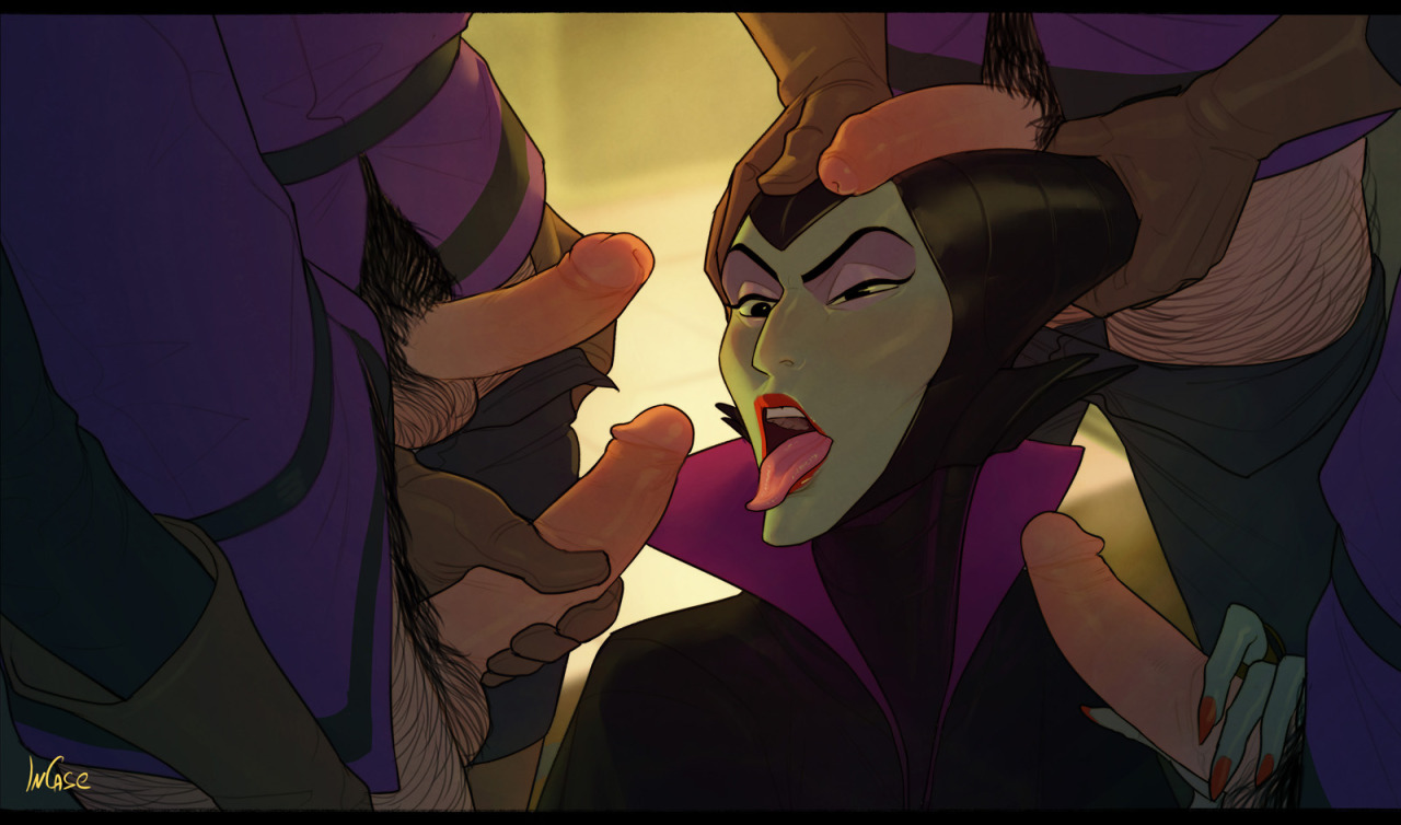 incaseart:  Another evil Disney milf! Green one this time. Maleficent taking care