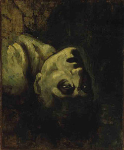 artist-gericault:  Head of a Drowned Man, 1819, Theodore GericaultMedium: oil,canvas,paper