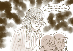 Aoi-Tama:  Bonpyro’s 4 Ducklings Au Comic Pt. 2. Ryuko Honestly Couldn’t Care