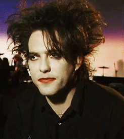 wendy-time:  the-high-end-of-low:  confused Robert Smith on the set of &ldquo;Just
