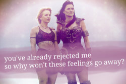 queersecrets:  [Image: Xena and Gabrielle. text: “you’ve already rejected me. so why won’t these feelings go away?”]   //  // ]]>