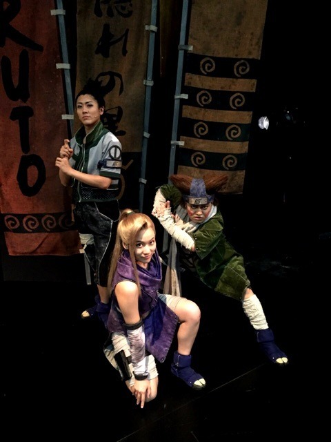 naruto-stage:  team 10 of naruto cast pt 7  hattori tsubasa (shika) inami anju (ino)