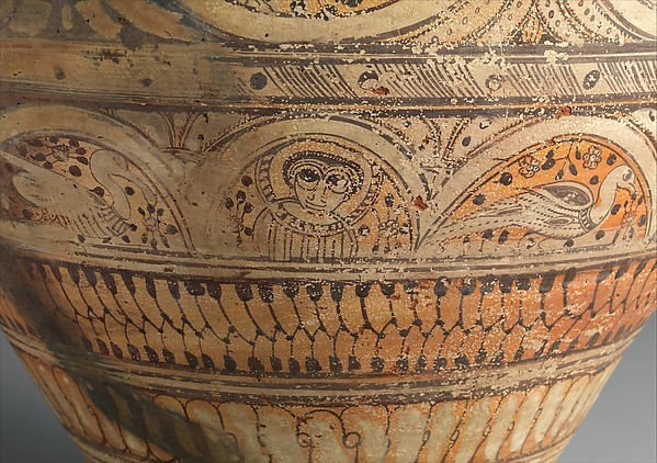 ancientpeoples:  Earthenware storage jar Coptic Egypt, 7th century The painted patterns