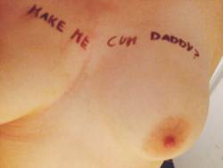 incestpassion:   Another submission from my little fan sign making slut. :) She’s a prefect daddy’s girl. Loves to fuck her daddy, take his big cock in her tight little ass, and please him like the piece of fuck meat she is. 