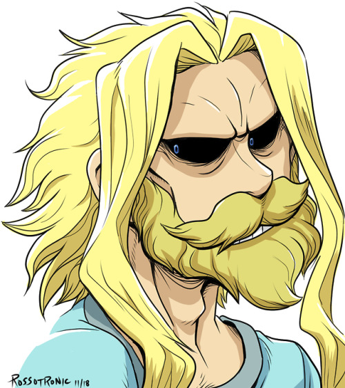 Felt like doing another quick portrait today, and it’s All-Might, participating in No-shave November