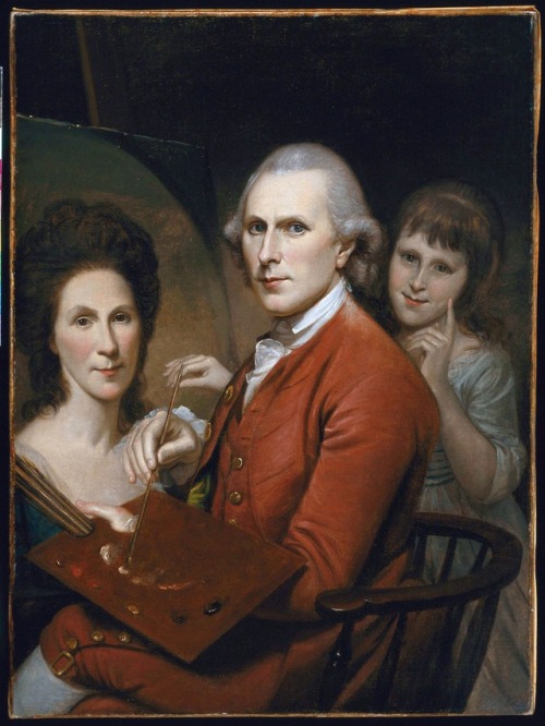Self-Portrait with Angelica and Portrait of Rachel, Charles Willson Peale, ca. 1782-85
