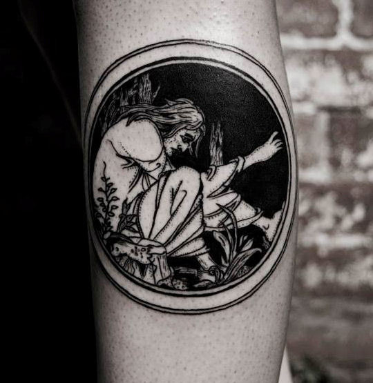 fuckyeahtattoos:  Le Morte d’Arthur / Witchcraft album artwork By Alex at Holy