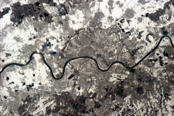 colchrishadfield:  Köln (Cologne), Germany. The old city street patterns fanning from the Rhine, visible from space. 
