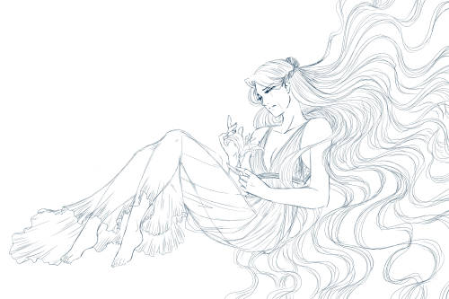 New WIP.  Feeling a little down today and I just wanted to draw something sad and flowy.