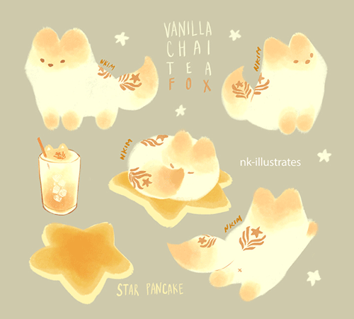 nkim-doodles:Vanilla Chai Tea Fox.