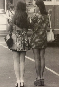 morgham:  Hemlines rose and fell with the world economy, which was buoyant in the 1970s when this picture was taken in Chapel Street, Prahran. 