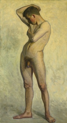 gaybreal56:thunderstruck9: Eugène Jansson (Swedish, 1862-1915), Nude Male. Oil on canvas, 110 x 61 cm.    Beautiful   Male   Nude   Artwork  !