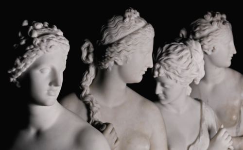marmarinos:Neoclassical statues of the goddess Venus, all Italian and all dating to the 19th century CE. The statue on the far left is a copy of the Venus de’ Medici, a Hellenistic marble statue of Aphrodite dated to the 1st century BCE. Marble. Source: Sotheby’s.  #misc#history#art