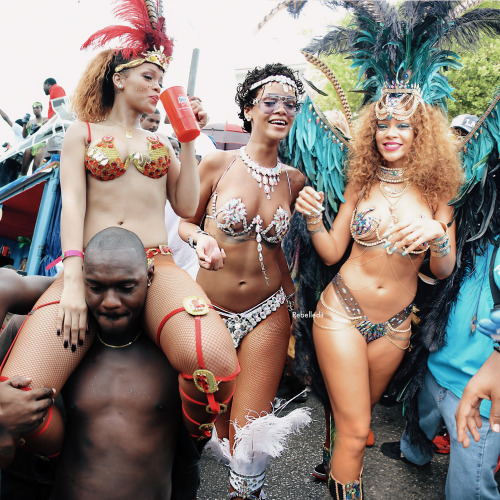 Rihanna attending Crop Over in Barbados in 2011, ‘13 and 2015