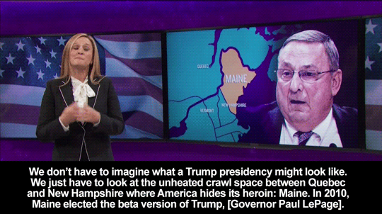unicornempire:  sandandglass:    Full Frontal s01e25  Samantha Bee reminds us that a Trump-like politician has been elected twice before thanks to vote splitting  This is why your vote counts more than you think, and your protest of voting independent