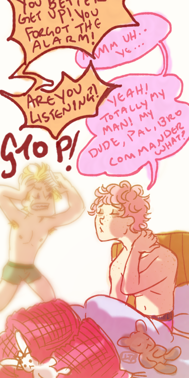 leftleafthirdbranch:Where Randy Forgets the Alarm and Klaus pops a blood vessel for the third time t
