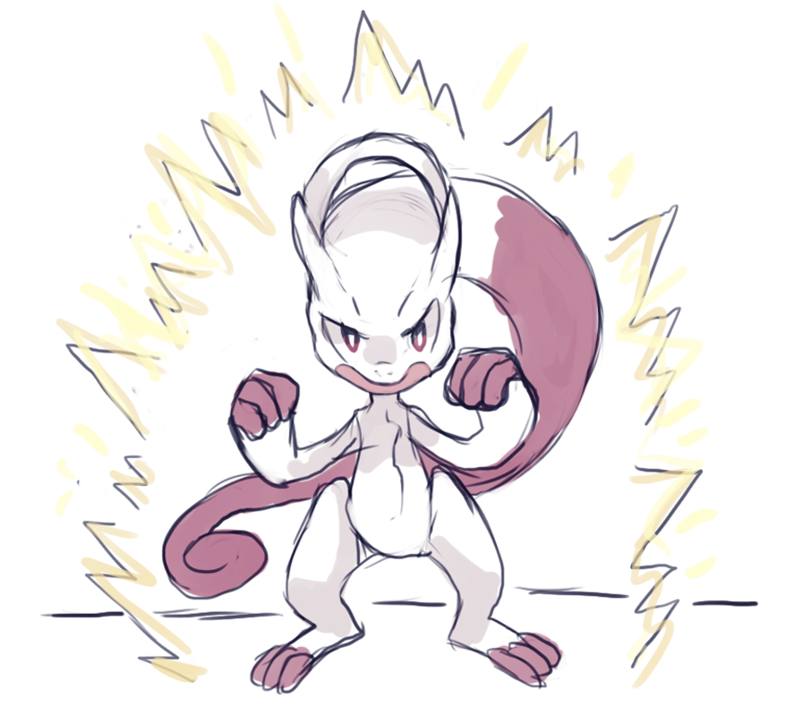 yellowfur:  SUPER MEWTO FUSION MEWTWO AND MEW i needed to draw this  YES YES YES