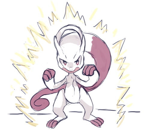 yellowfur:  SUPER MEWTO FUSION MEWTWO AND MEW i needed to draw this  YES YES YES YES YES