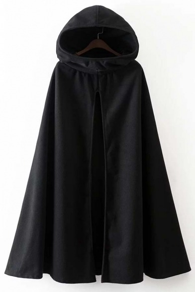 peanutito1988:Fashionable Outerwear (ON SALE)Plain Loose Tunic Hooded Cape  $63.86 $37.96Plain Zip U