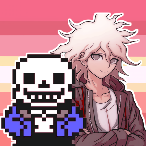 pinestars: SANS AND KOMAEDA ARE IN LOVE flag credit to @yourfaveloves