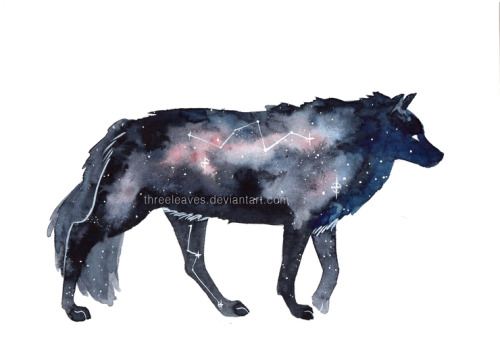  STUNNING WATERCOLOR GALAXY ANIMALS BY THREELEAVES 