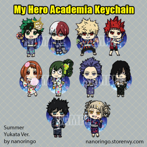nanoringo: My Hero Academia keychain in Summer Yukata version! Purchase them here : nanoringo