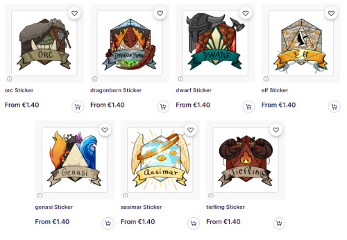 boociforme:added a bunch of dnd stickers to my redbubble! check them out here