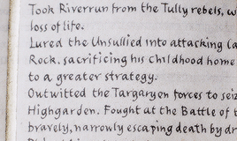 jaimelannistecr:Ser Jaime Lannister. Someone forgot to write down all your great deeds. There’s stil