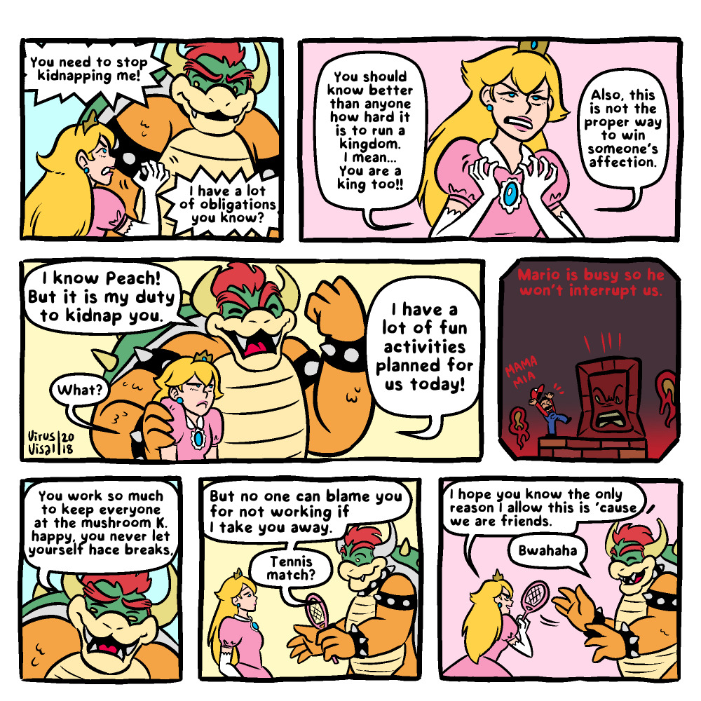 princess peach and bowser in love