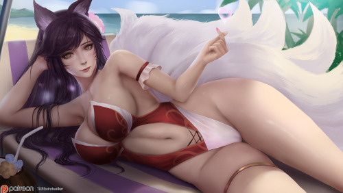  Swimsuit  Ahri ! 風の行者https://www.pixiv.net/artworks/90799160