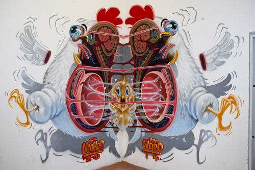 cross-connect:  The De-Constructed Anatomical Art of Nychos Nychos is an Austrian Super Murallist, also known as Nychos the Weird,part of the Rabbit Eye Movement and of The Weird Crew 
