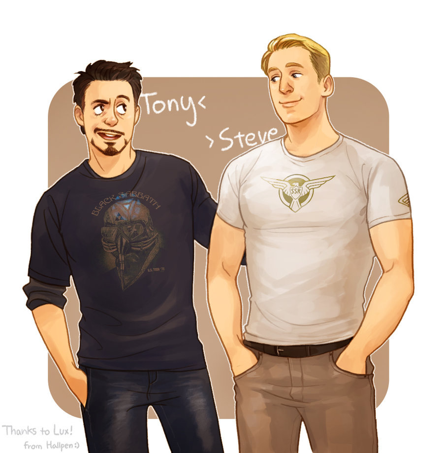 rogers-and-stark:  Tony and Steve by *Hallpen 