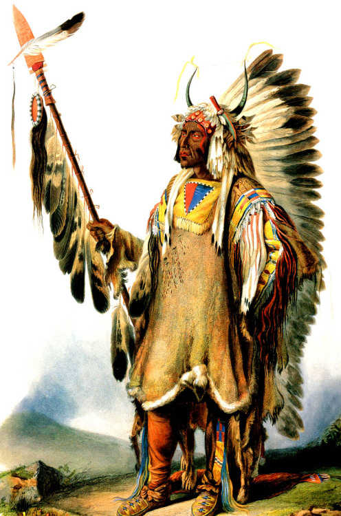 karl-bodmer: Mato Tope Mandan Chief, 1833, Karl Bodmer