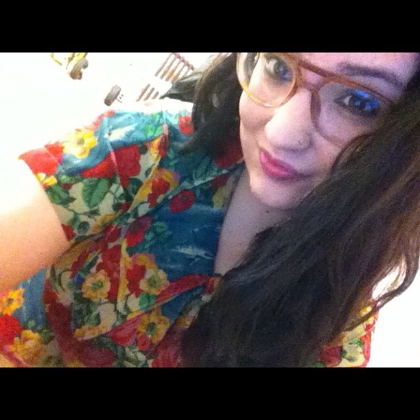 Thrift shirts and black leggings every day. 💐 #thrift #vintage #glasses #floral