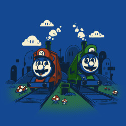 drawsgood:  “Super Train Bros!” by Drawsgood Illustration and Design. Available at Red Bubble Drawsgood Illustration and Design website  |  twitter | Facebook | redbubble