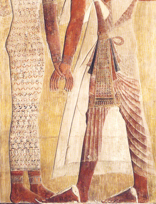 spiritsdancinginthenight:Hathor & King Seti I (detail)New Kingdom, 19th Dynasty, Tomb of Seti,