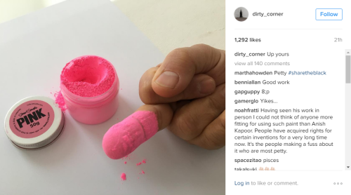 lumenizampel: SO APPARENTLY ANISH KAPOOR GOT HIS HANDS ON THE PINKEST PINK ( SOURCE: ww